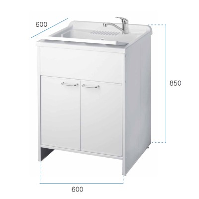 2-door laundry cabinet in kit 60x60cm Garden model for indoor and outdoor use, practical and durable.