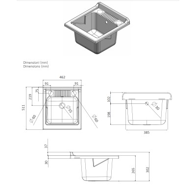 Meuble de buanderie à 1 porte en kit 45x50cm, modèle extérieur Roc, portes à volet roulant, n'occupe pas d'espace superflu