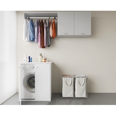 Mobile copri lavatrice in pvc in kit completo 70x60 cm modello Onda, resistente all’acqua