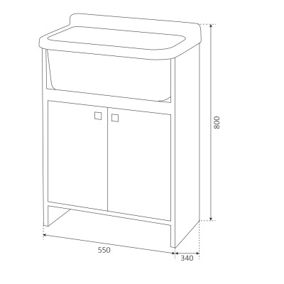 Meuble de lavabo compact à 2 portes en kit de 55x34 cm modèle Pancrazio Idéal pour les jardins et espaces extérieurs