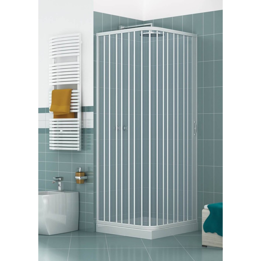 Cabine de douche Luna 70x100 cm pvc ouverture latérale rabattable