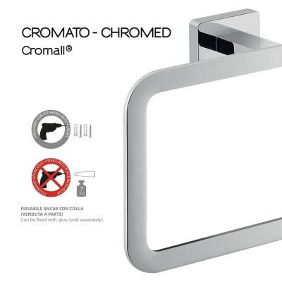 Portasalviette GEDY linea Atena ad anello in acciaio inox e cromall